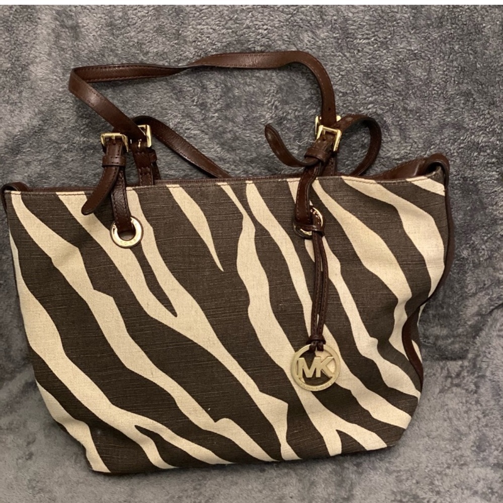 Michael Kors Zebra Canvas Print Tote